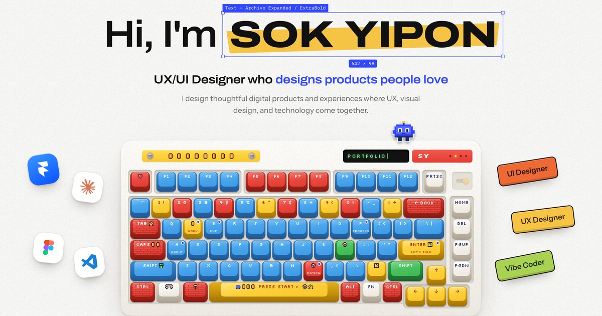 Product Design Light Render Retro Keys — 3D product render · Blender + Claude Code — Sok Yipon